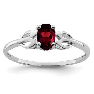 Kazi Luxury Sterling Silver Rhodium-plated Garnet Ring